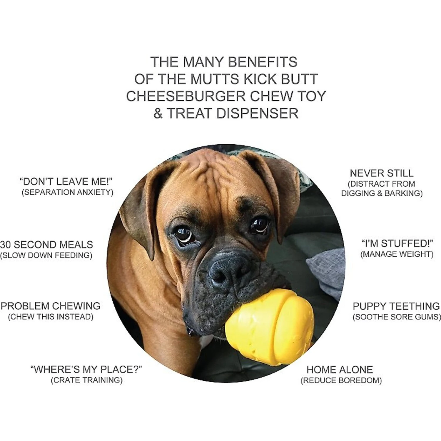 SodaPup Hamburger Rubber Treat Dispenser Dog Toy 5 SodaPup Hamburger Rubber Treat Dispenser Dog Toy - Image 3