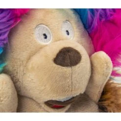 GoDog Silent Squeak Crazy Hairs Hedgehog Dog Toy, Brown -Pet Dog Toys 362868 PT2. AC SS1800 V1642640213