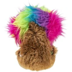 GoDog Silent Squeak Crazy Hairs Hedgehog Dog Toy, Brown -Pet Dog Toys 362868 PT5. AC SS1800 V1642634822