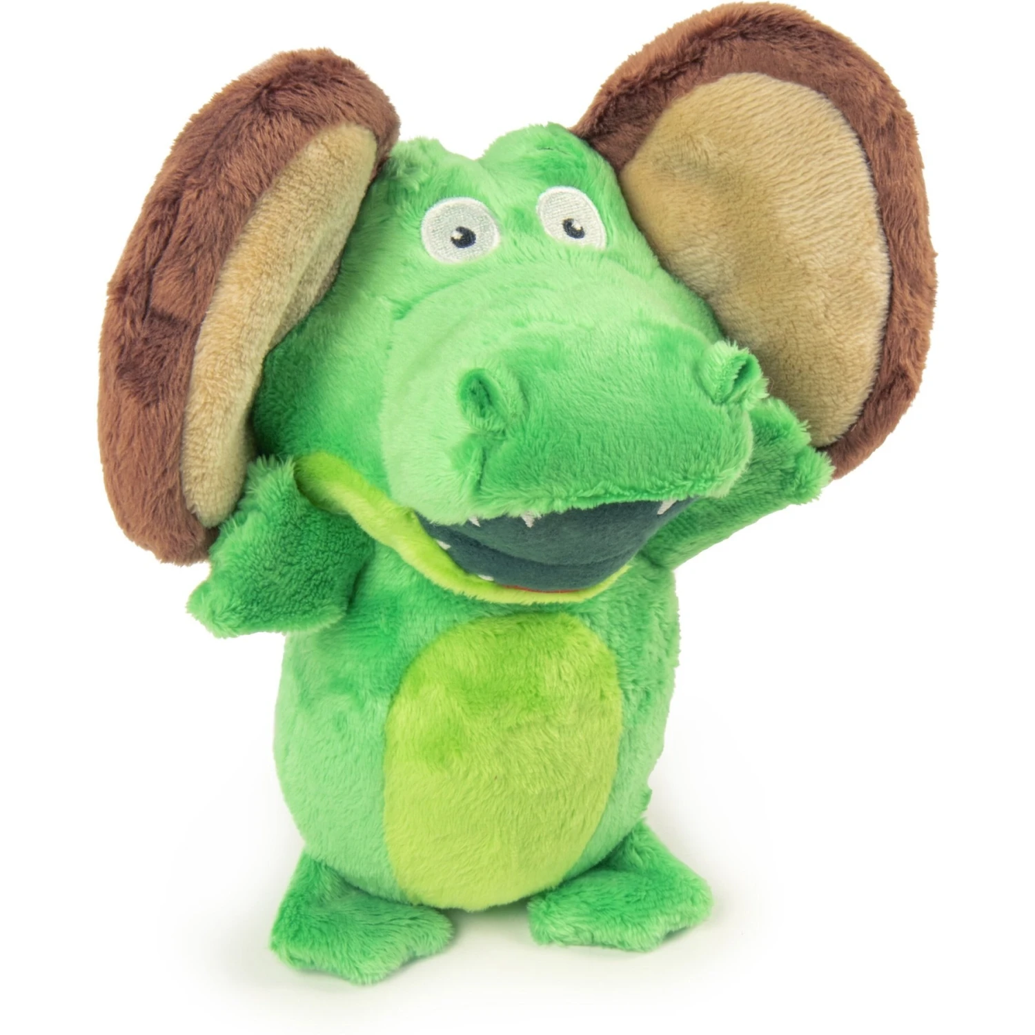 GoDog Silent Squeak Flips Gator Monkey Dog Toy, Green 4 GoDog Silent Squeak Flips Gator Monkey Dog Toy, Green - Image 2