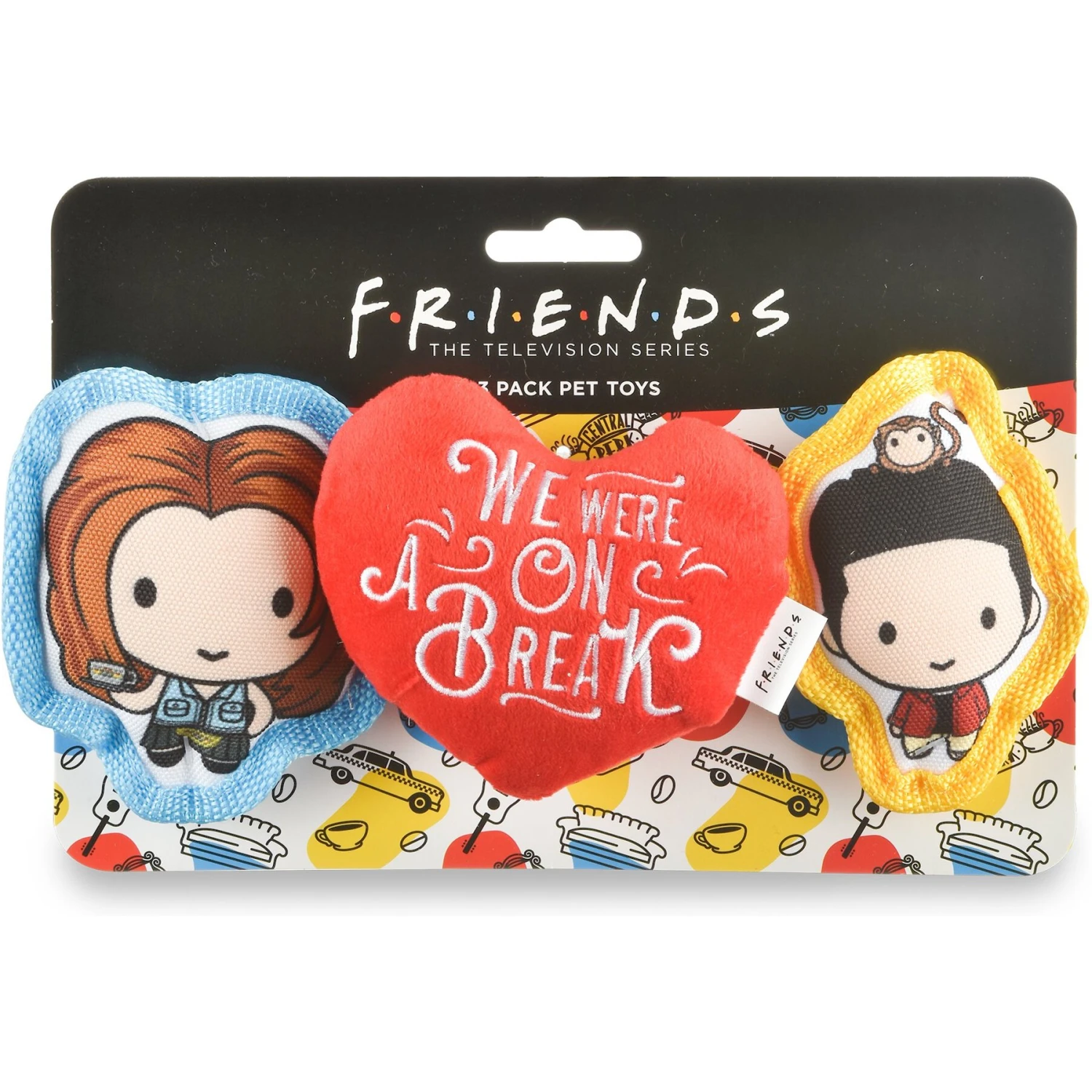 Fetch For Pets Friends V-Day "We Were On A Break" Squeaky Dog Toy, 3 Count 3 Fetch For Pets Friends V-Day "We Were On A Break" Squeaky Dog Toy, 3 Count