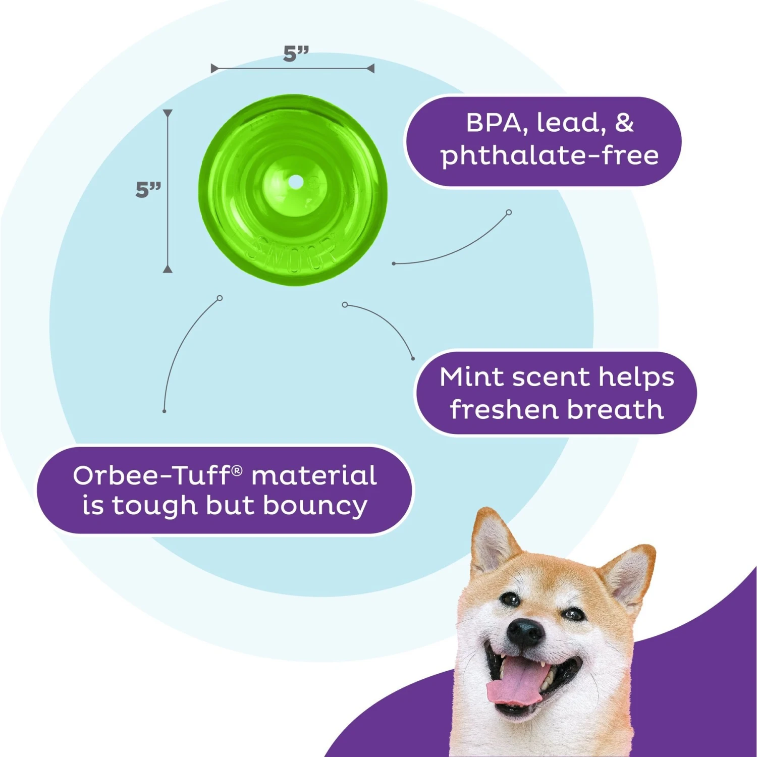 Planet Dog Orbee-Tuff Snoop Interactive Treat Dispensing Dog Toy 5 Planet Dog Orbee-Tuff Snoop Interactive Treat Dispensing Dog Toy - Image 3