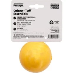 Planet Dog Orbee-Tuff Essentials Vanilla Scented Interactive Dog Ball Treat Dispenser Toy, Yellow -Pet Dog Toys 367765 PT7. AC SS1800 V1644527628