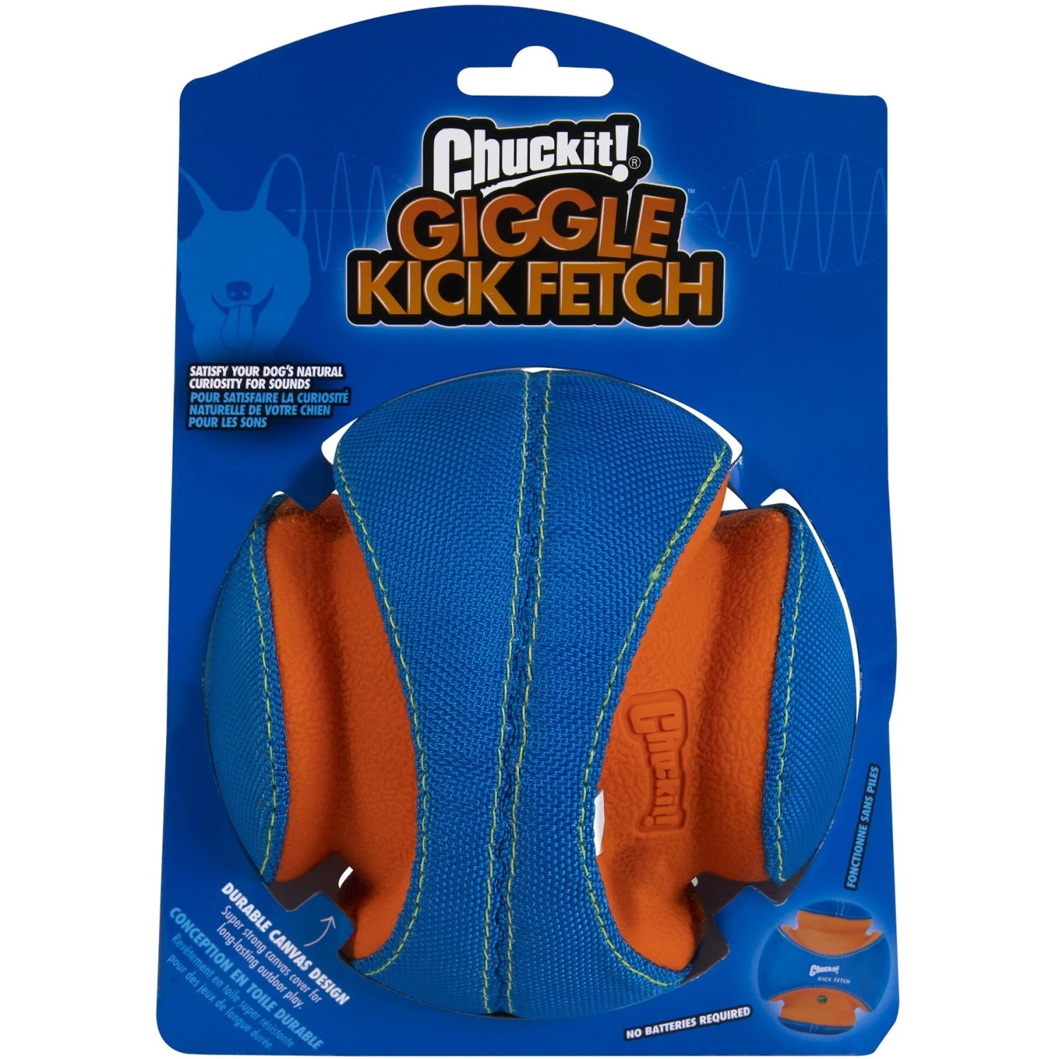 Chuckit! Giggle Kick Fetch Dog Toy, Blue 4 Chuckit! Giggle Kick Fetch Dog Toy, Blue - Image 2
