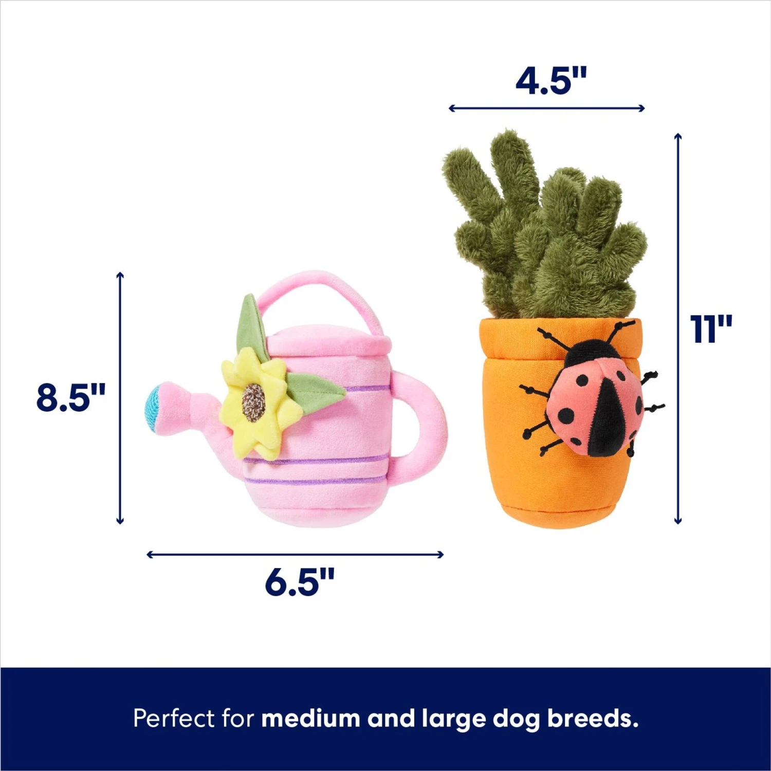 Frisco Spring Potted Plant And Watering Can Plush Squeaky Dog Toy 4 Frisco Spring Potted Plant And Watering Can Plush Squeaky Dog Toy - Image 2