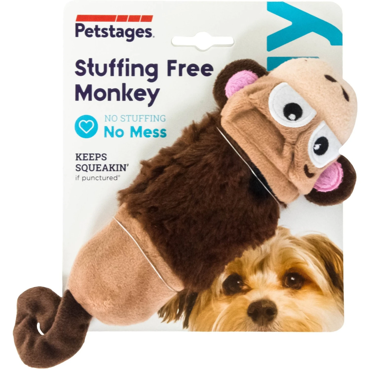 Petstages Monkey Stuffing-Free Squeaky Dog Plush Toy 8 Petstages Monkey Stuffing-Free Squeaky Dog Plush Toy - Image 6