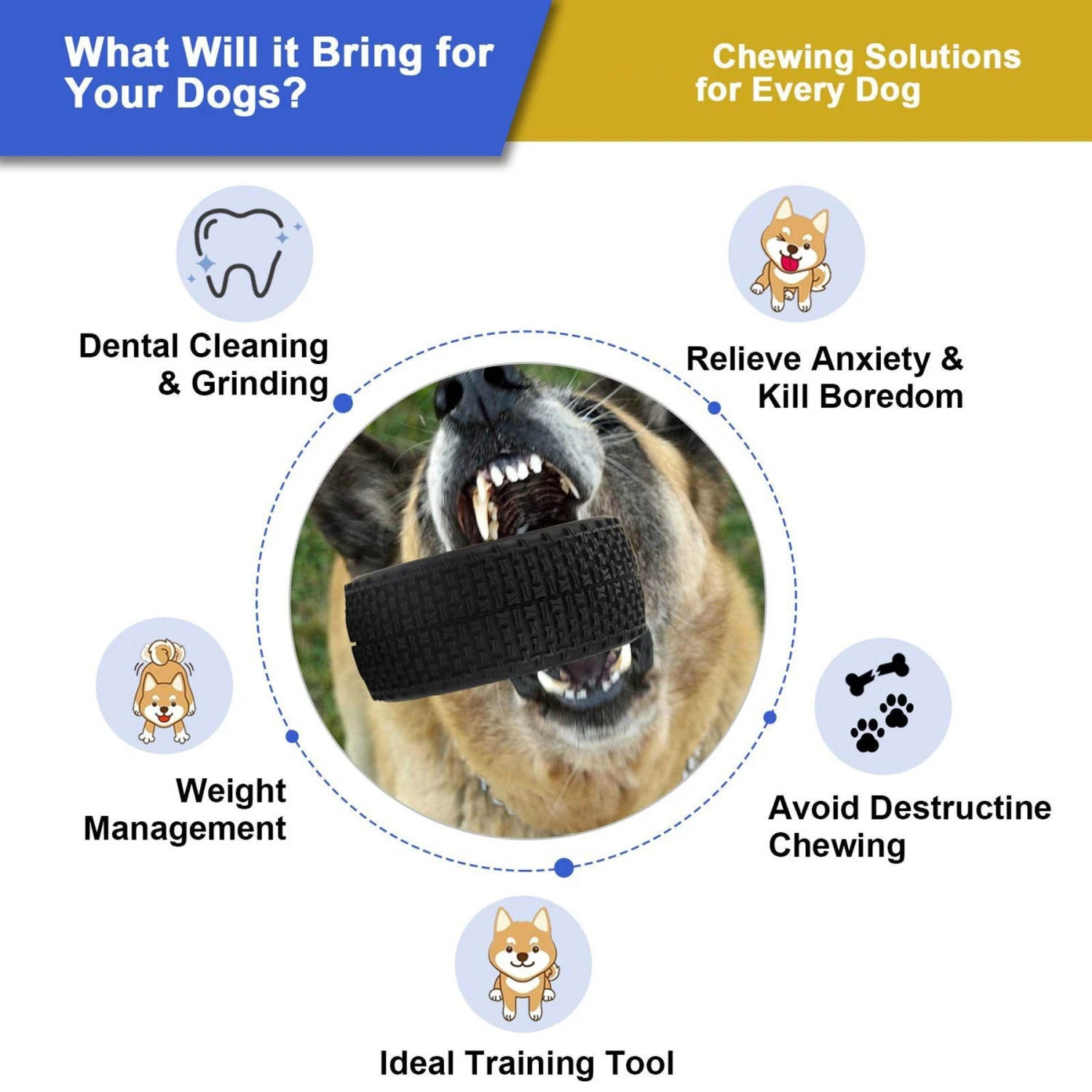 EYS Rubber Tires Dog Toy 9 EYS Rubber Tires Dog Toy - Image 7