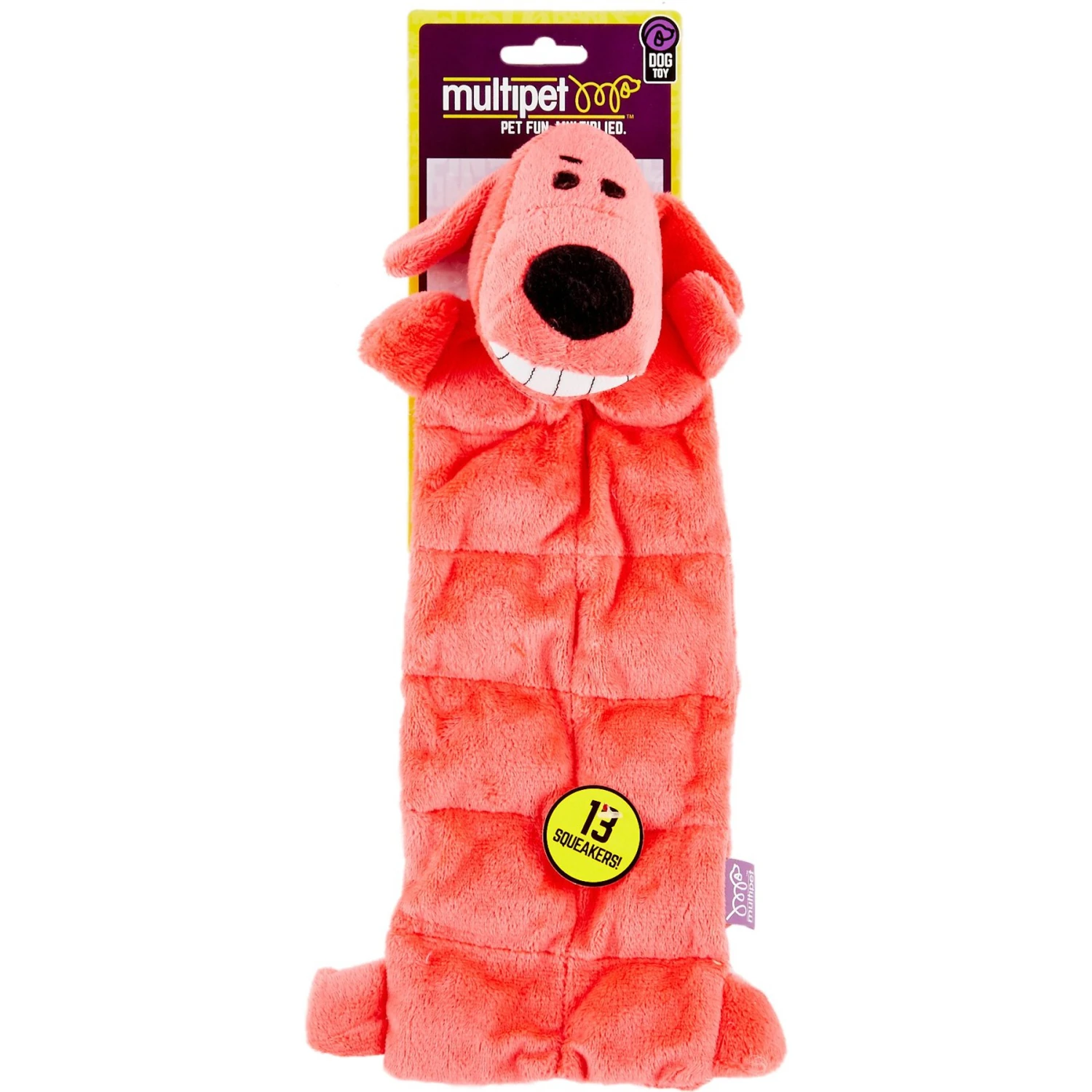 Multipet Loofa Squeaker Mat Soft Plush Dog Toy, Color Varies 9 Multipet Loofa Squeaker Mat Soft Plush Dog Toy, Color Varies - Image 7