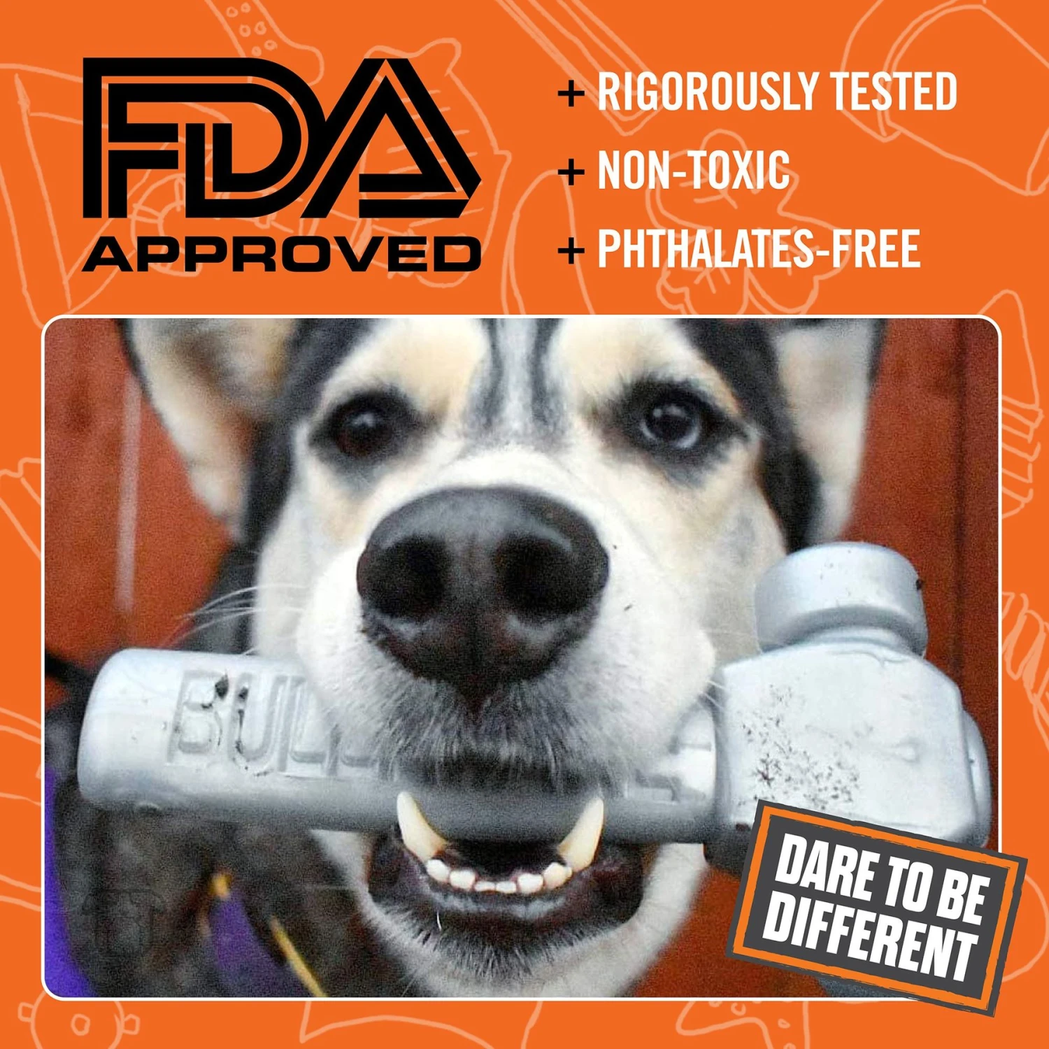 BULLYMAKE Nylon Hammer Hard Chew Dog Toy, Silver 6 BULLYMAKE Nylon Hammer Hard Chew Dog Toy, Silver - Image 4