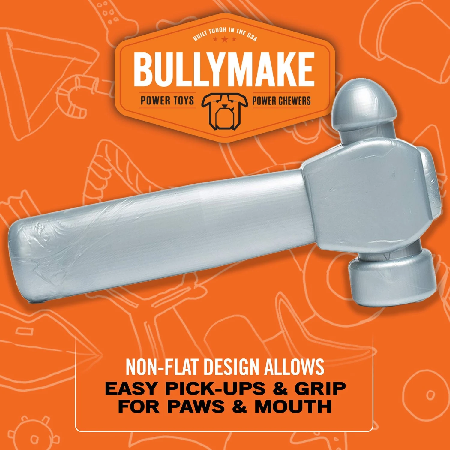 BULLYMAKE Nylon Hammer Hard Chew Dog Toy, Silver 8 BULLYMAKE Nylon Hammer Hard Chew Dog Toy, Silver - Image 6