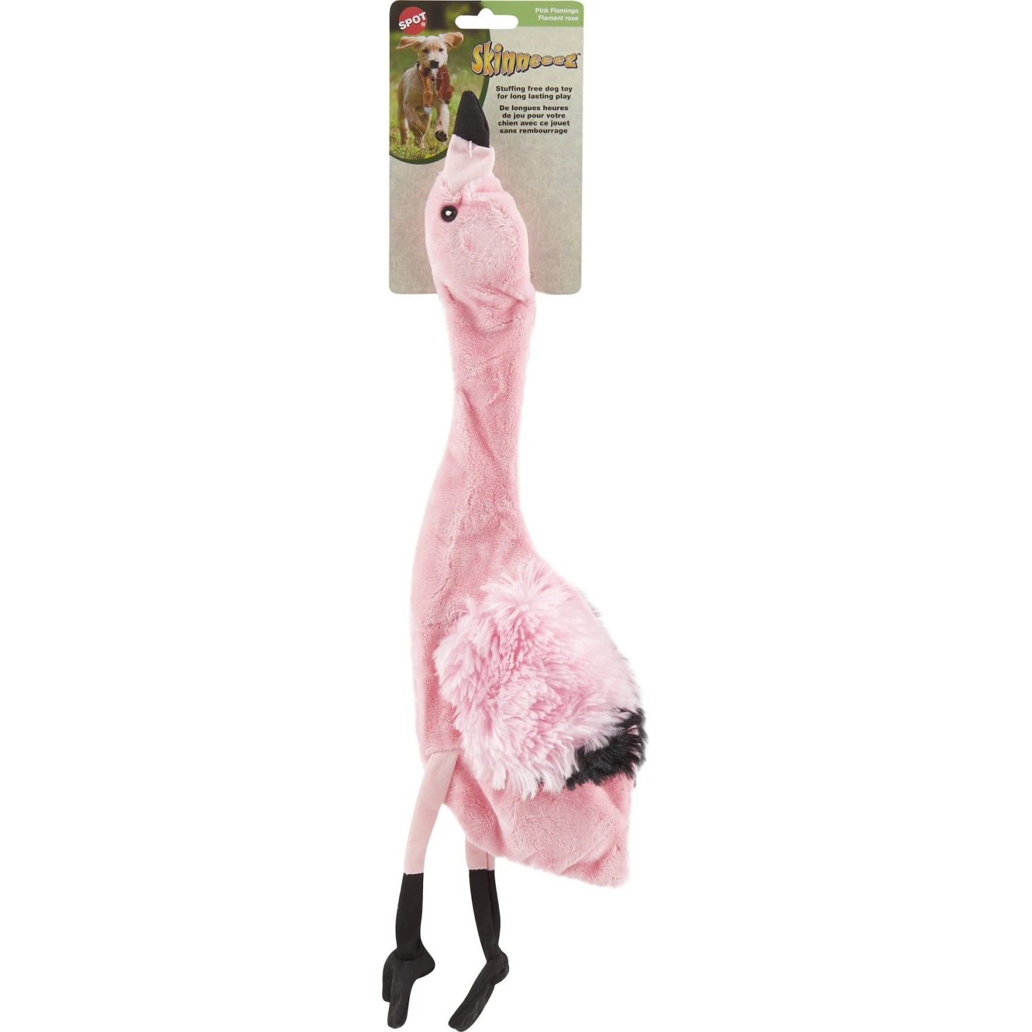 Ethical Pet Skinneeez Exotic Series Pink Flamingo Stuffing-Free Squeaky Plush Dog Toy 4 Ethical Pet Skinneeez Exotic Series Pink Flamingo Stuffing-Free Squeaky Plush Dog Toy - Image 2