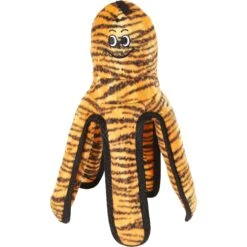 Tuffy's Mega Creature Tiger Print Octopus Squeaky Plush Dog Toy