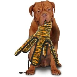 Tuffy's Mega Creature Tiger Print Octopus Squeaky Plush Dog Toy -Pet Dog Toys 72149 PT2. AC SS1800 V1589493170