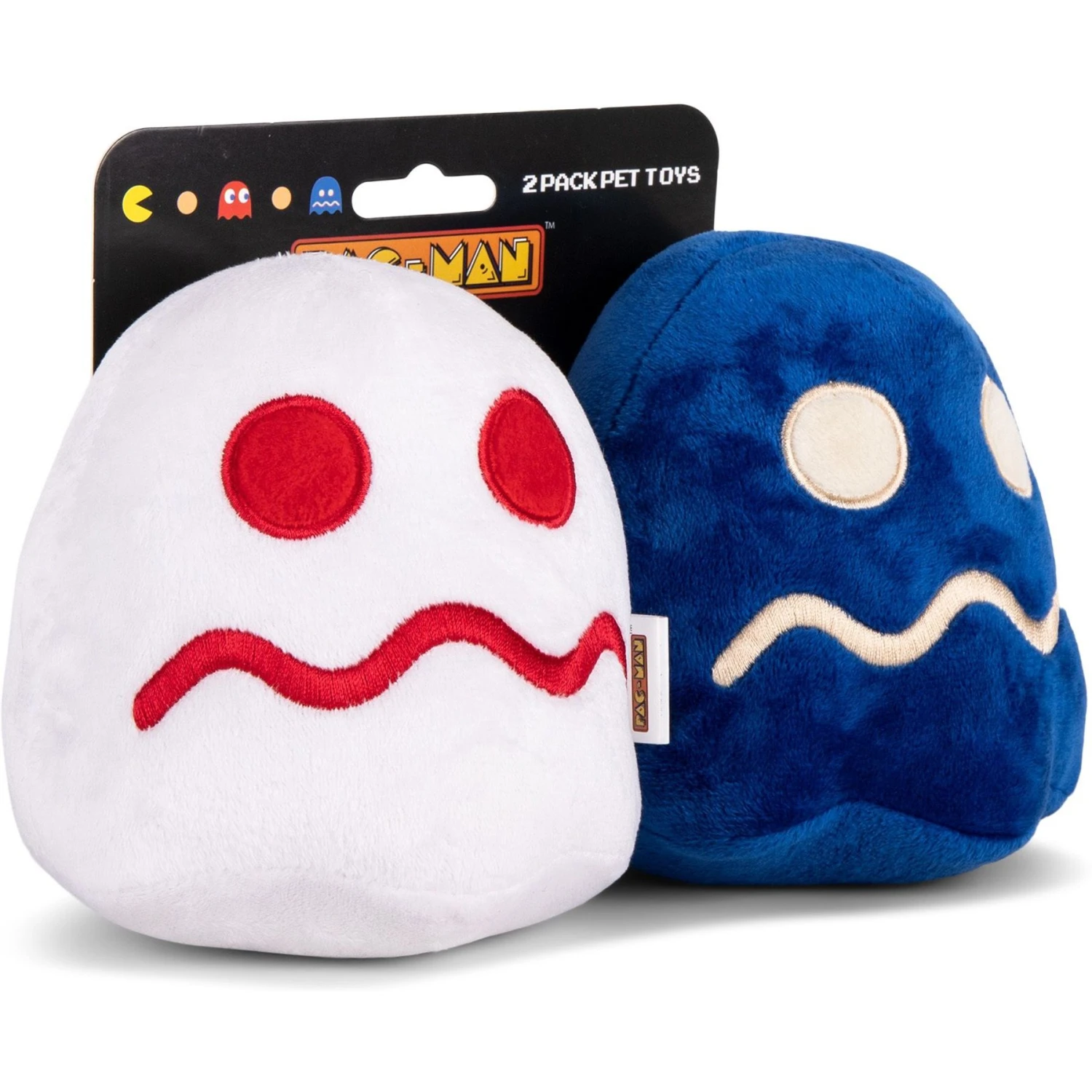 Fetch For Pets Pac-Man Turn-To-Blue & Turn-To-White Plush Squeaky Dog Toy, Small, 2 Count 4 Fetch For Pets Pac-Man Turn-To-Blue & Turn-To-White Plush Squeaky Dog Toy, Small, 2 Count - Image 2