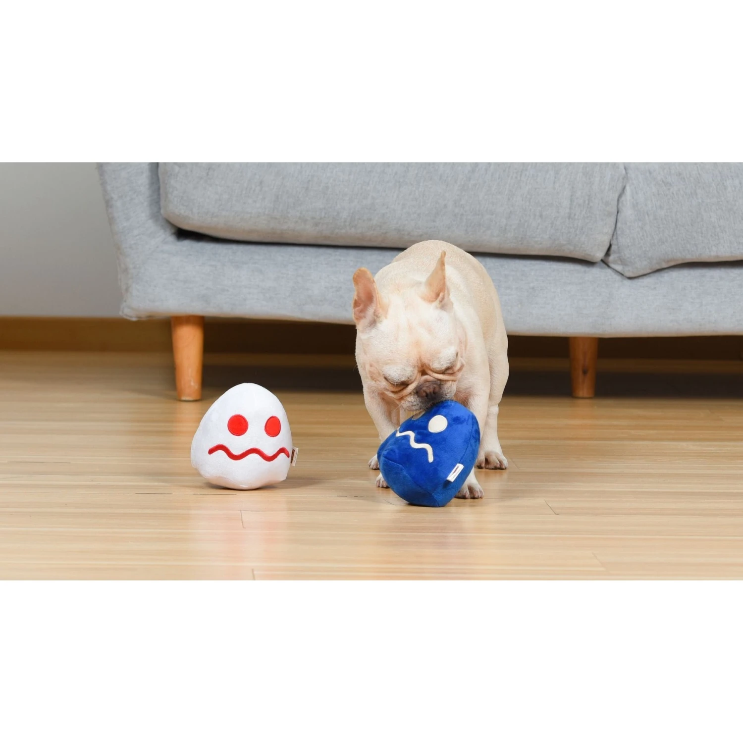 Fetch For Pets Pac-Man Turn-To-Blue & Turn-To-White Plush Squeaky Dog Toy, Small, 2 Count 7 Fetch For Pets Pac-Man Turn-To-Blue & Turn-To-White Plush Squeaky Dog Toy, Small, 2 Count - Image 5