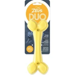 Zeus Duo Bone Dog Toy, 7-in, Yellow