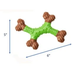 Ethical Pet Bambone X-Bone Apple Flavored Bone Dog Toy, Brown/Green -Pet Dog Toys 736142 PT3. AC SS1800 V1683292205