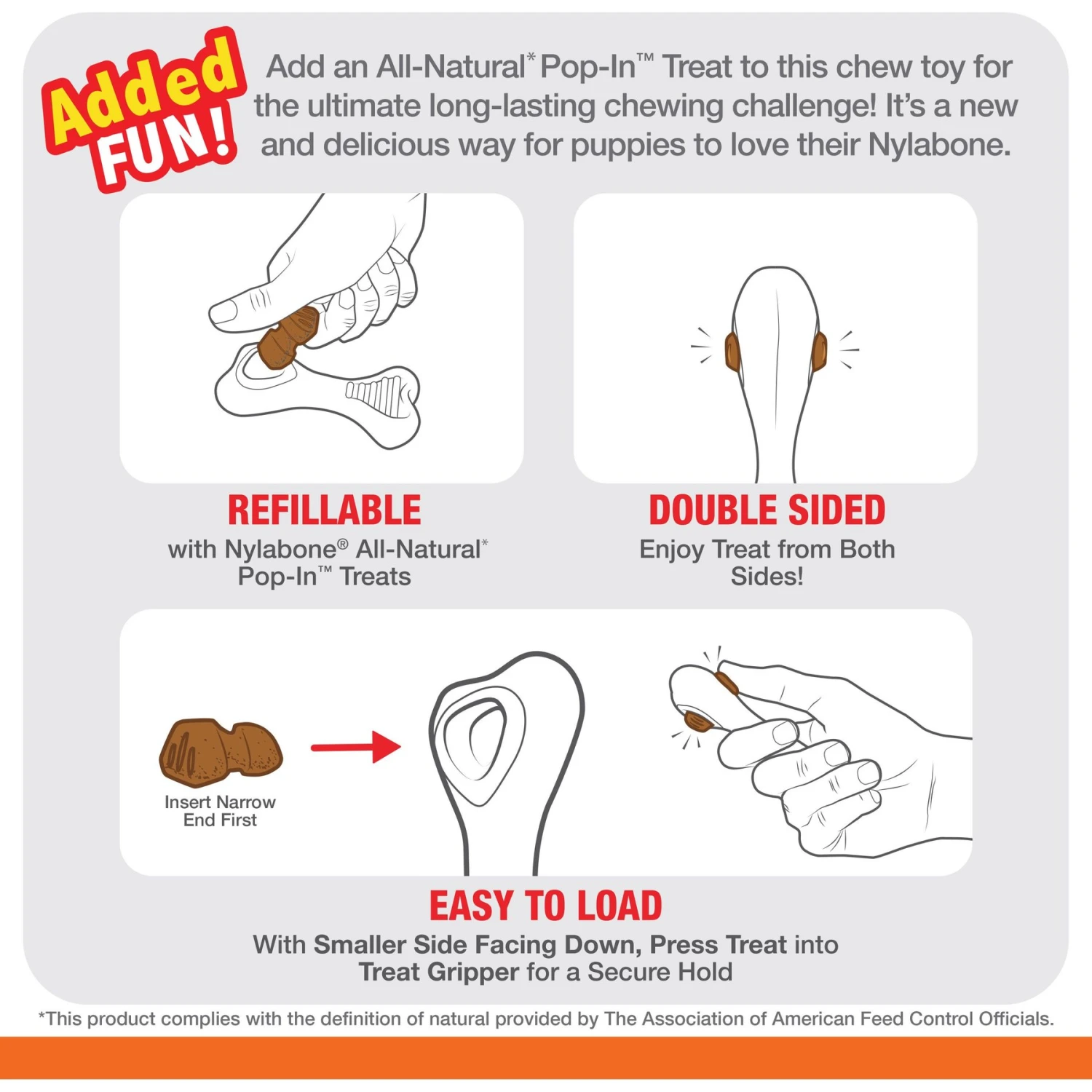 Nylabone Power Chew Knuckle Bone & Pop-In Treat Dog Toy Combo Knuckle Bone Pop-In Treat Toy Chicken Pop-In 9 Nylabone Power Chew Knuckle Bone & Pop-In Treat Dog Toy Combo Knuckle Bone Pop-In Treat Toy Chicken Pop-In - Image 7