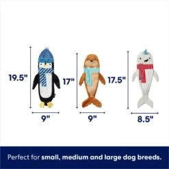 Frisco Holiday Arctic Friends Stuffing-Free Skinny Plush Squeaky Dog Toy -Pet Dog Toys 739878 PT1. AC SS1800 V1694812460
