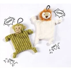 Petique Mini Flying Hemp Monkey & Lion Plush Dog Toy, 2 Count -Pet Dog Toys 751678 PT2. AC SS1800 V1673467733