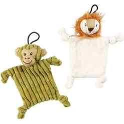 Petique Mini Flying Hemp Monkey & Lion Plush Dog Toy, 2 Count -Pet Dog Toys 751678 PT3. AC SS1800 V1673461936