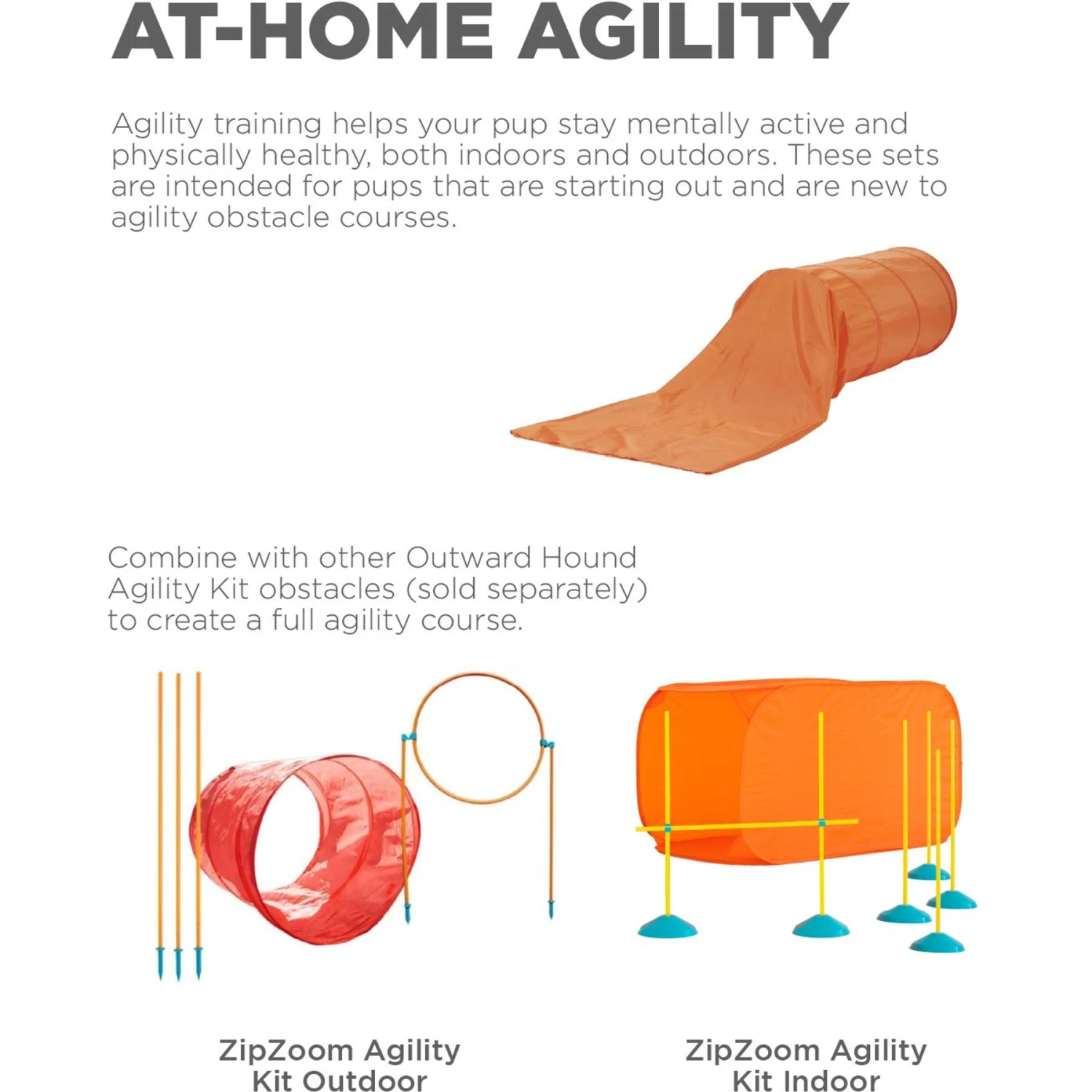 Outward Hound Zip & Zoom Closed Tunnel Chute Attachment With Metal Stakes Dog Agility Kit, Orange 5 Outward Hound Zip & Zoom Closed Tunnel Chute Attachment With Metal Stakes Dog Agility Kit, Orange - Image 3
