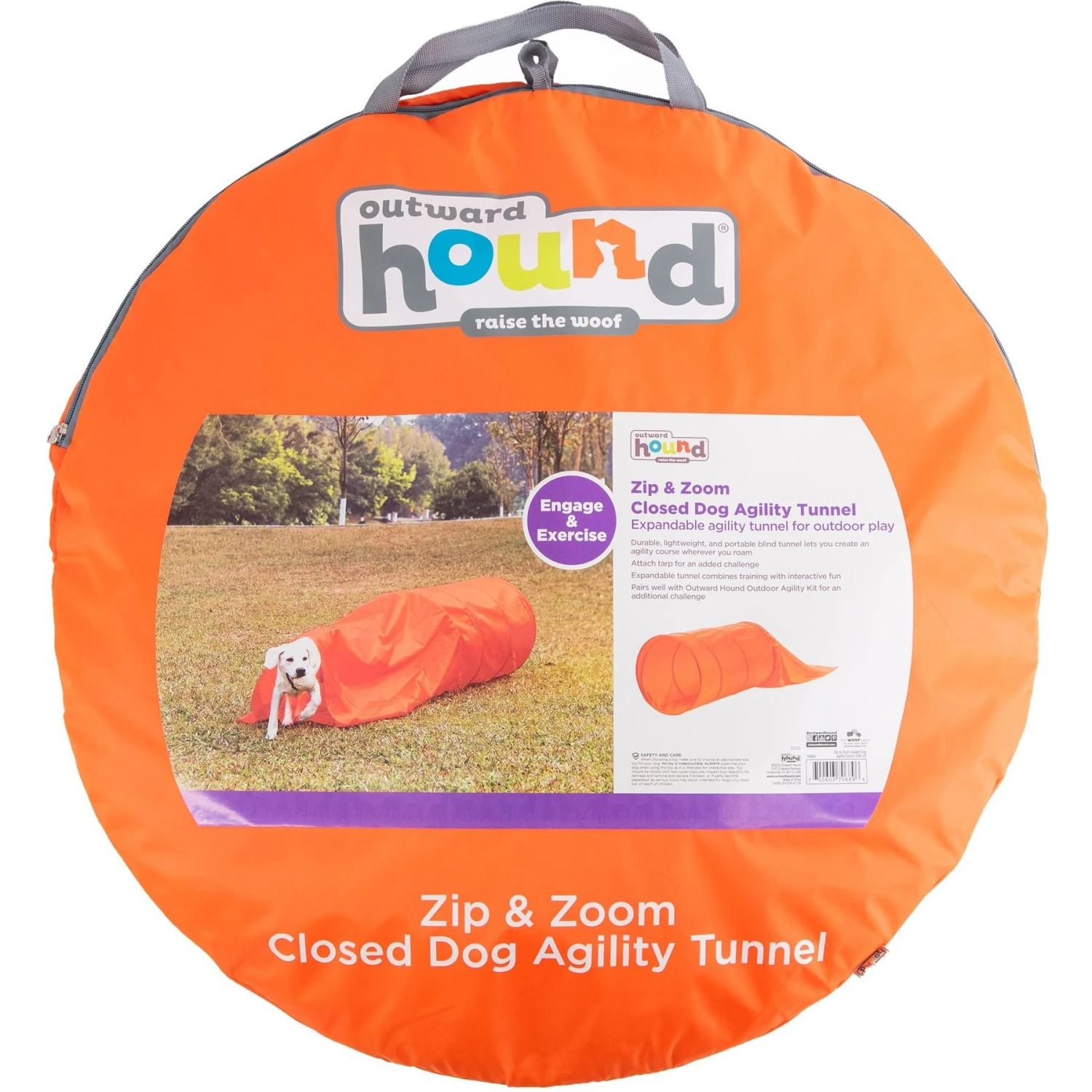 Outward Hound Zip & Zoom Closed Tunnel Chute Attachment With Metal Stakes Dog Agility Kit, Orange 8 Outward Hound Zip & Zoom Closed Tunnel Chute Attachment With Metal Stakes Dog Agility Kit, Orange - Image 6