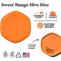 Project Hive Pet Company Hive Sweet Mango Scented Disc & Lick Mat Dog Toy, Orange -Pet Dog Toys 806094 PT2. AC SS1800 V1683561631
