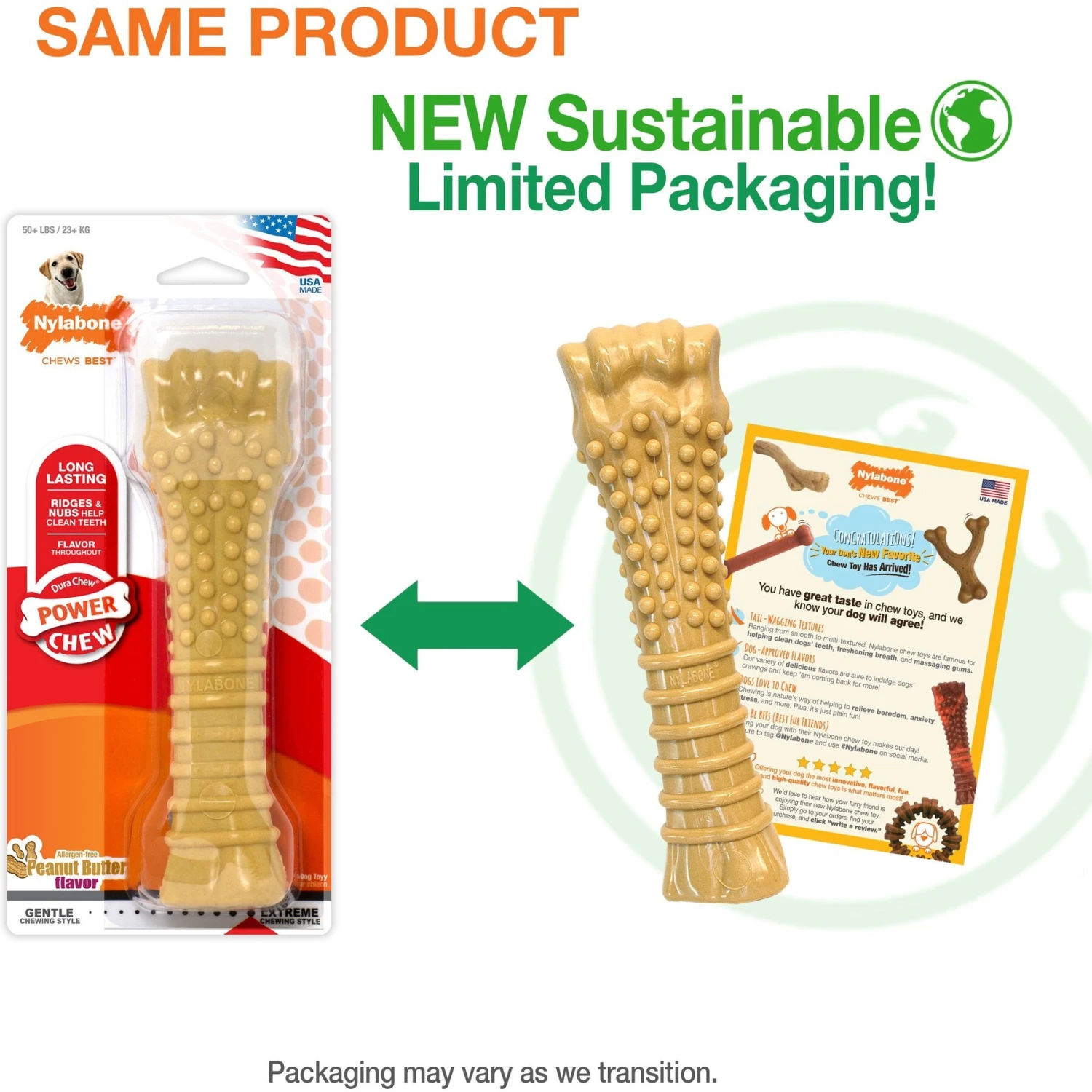 Nylabone Power Chew Peanut Butter Flavored Dog Chew Toy 4 Nylabone Power Chew Peanut Butter Flavored Dog Chew Toy - Image 2