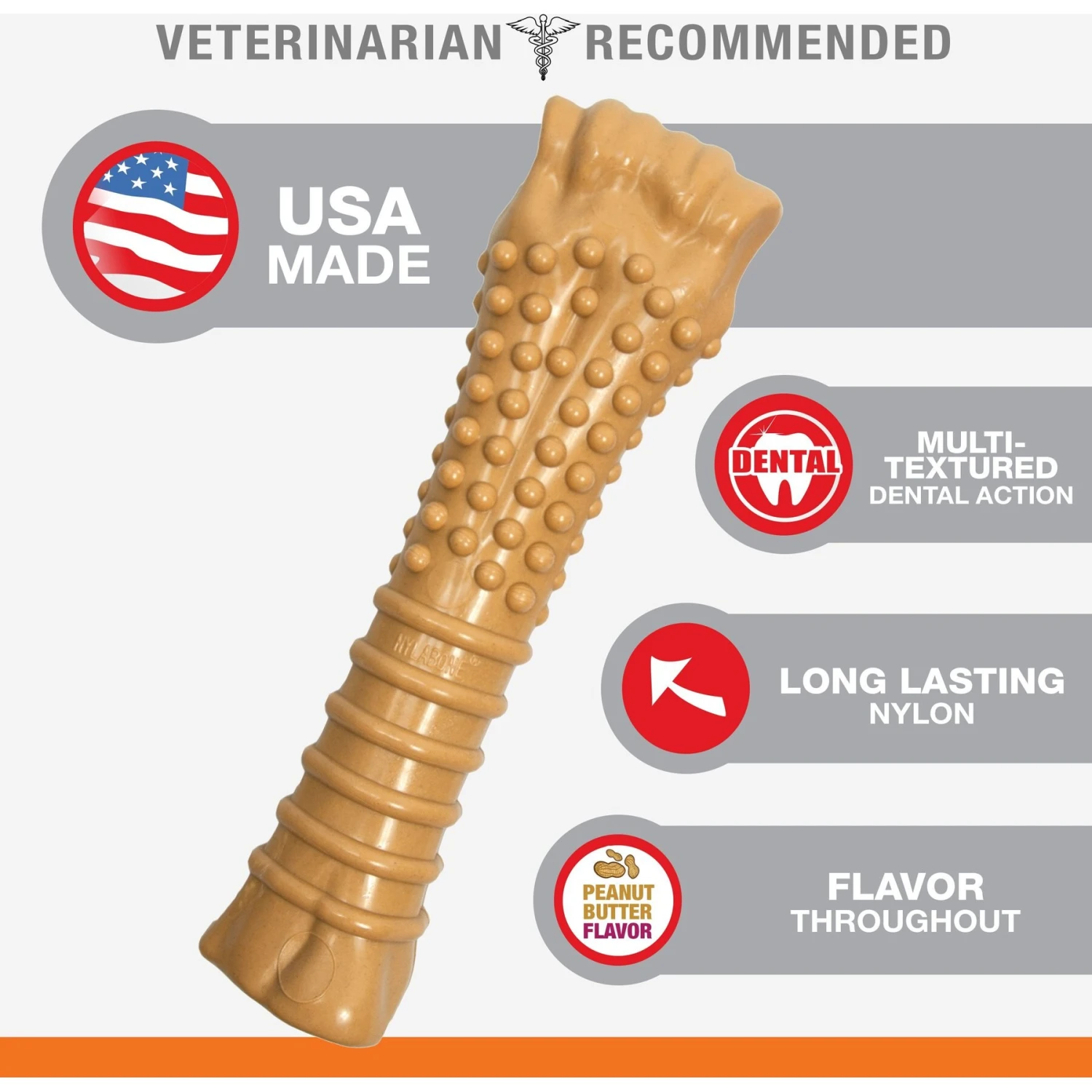 Nylabone Power Chew Peanut Butter Flavored Dog Chew Toy 5 Nylabone Power Chew Peanut Butter Flavored Dog Chew Toy - Image 3