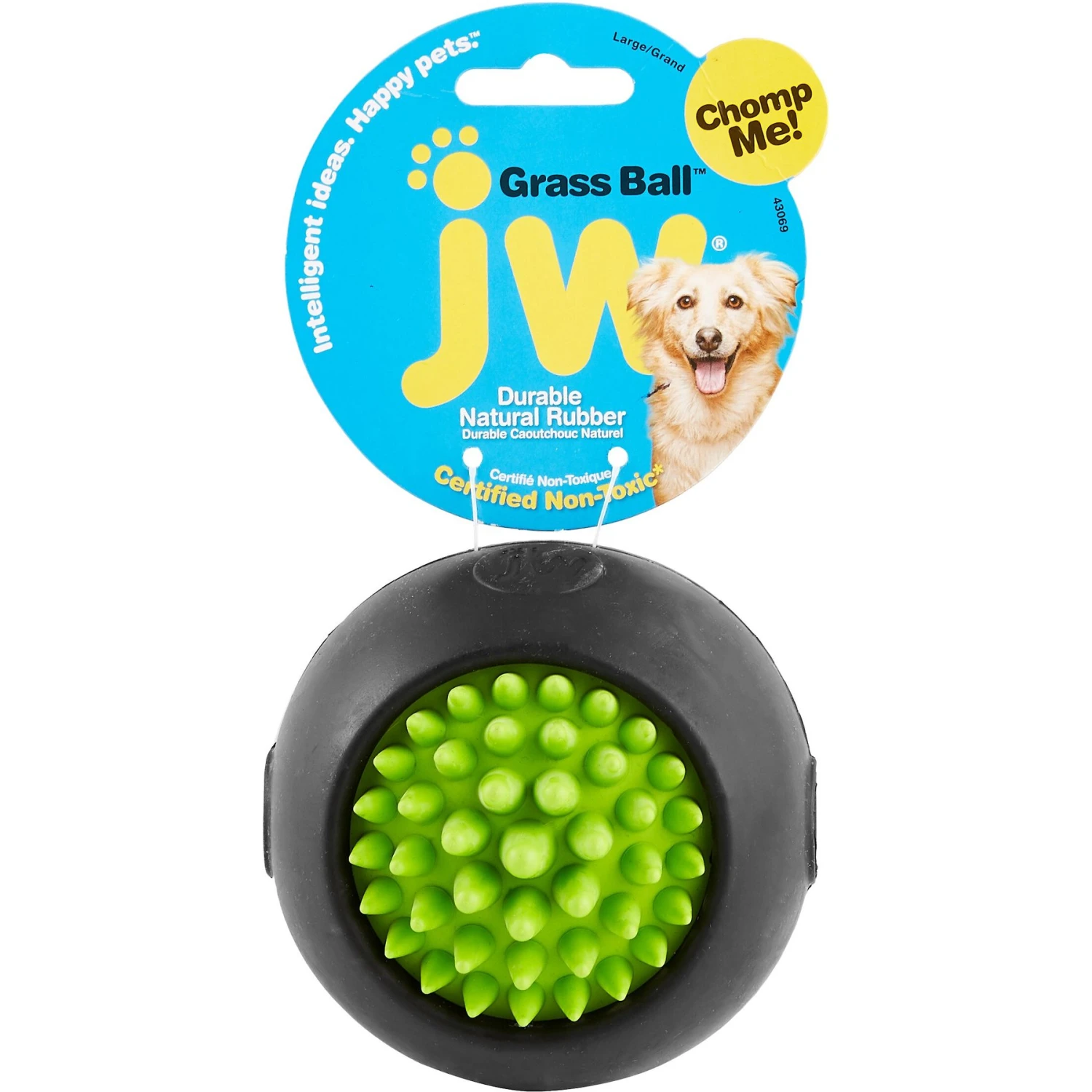 JW Pet Grass Ball Dog Toy, Color Varies 3 JW Pet Grass Ball Dog Toy, Color Varies