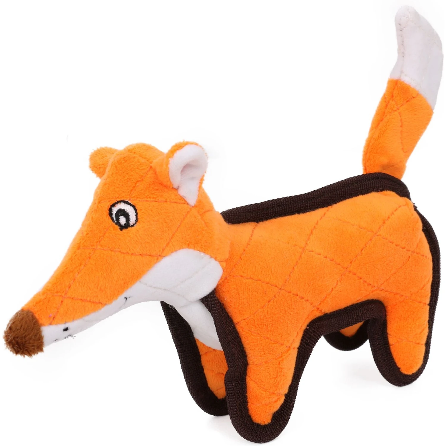 Pet Life Foxy-Tail Quilted Plush Animal Squeaky Tug Dog Toy 3 Pet Life Foxy-Tail Quilted Plush Animal Squeaky Tug Dog Toy
