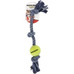 Mammoth Denim 3 Knot Rope Tug With Tennis Ball Dog Toy -Pet Dog Toys 83207 PT5. AC SS1800 V1633022475
