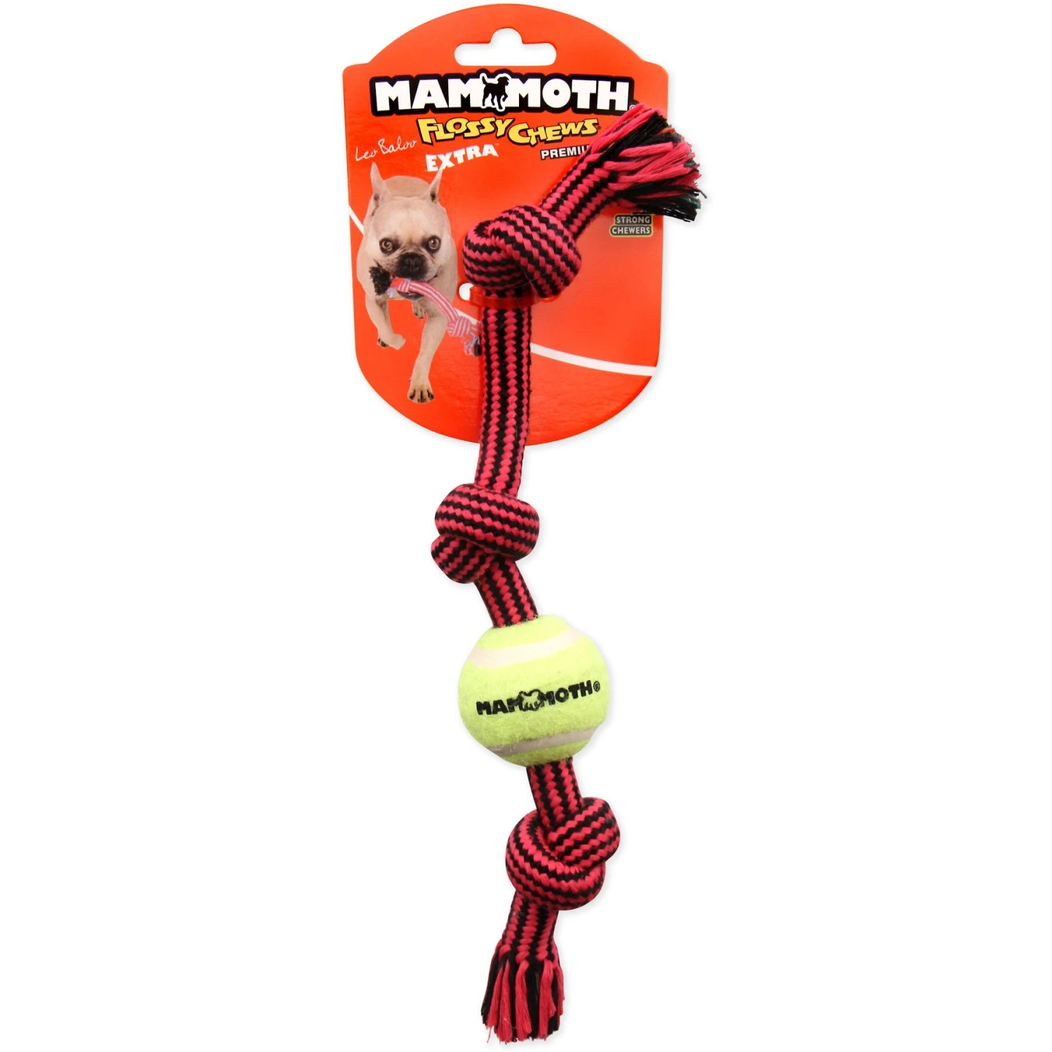 Mammoth Braided Tug With Tennis Ball For Dogs, Color Varies 4 Mammoth Braided Tug With Tennis Ball For Dogs, Color Varies - Image 2