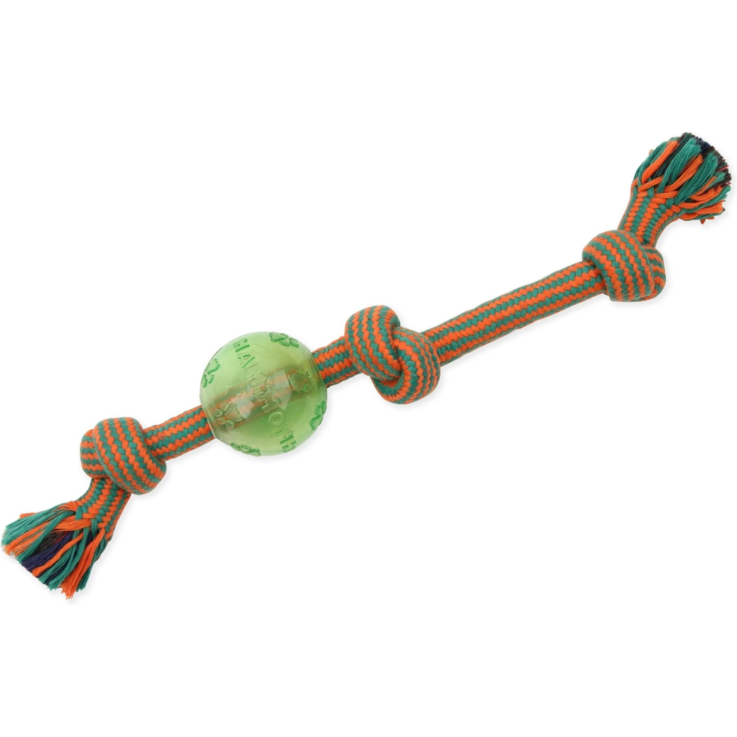 Mammoth Braided Tug With TPR Ball For Dogs, Color Varies 3 Mammoth Braided Tug With TPR Ball For Dogs, Color Varies