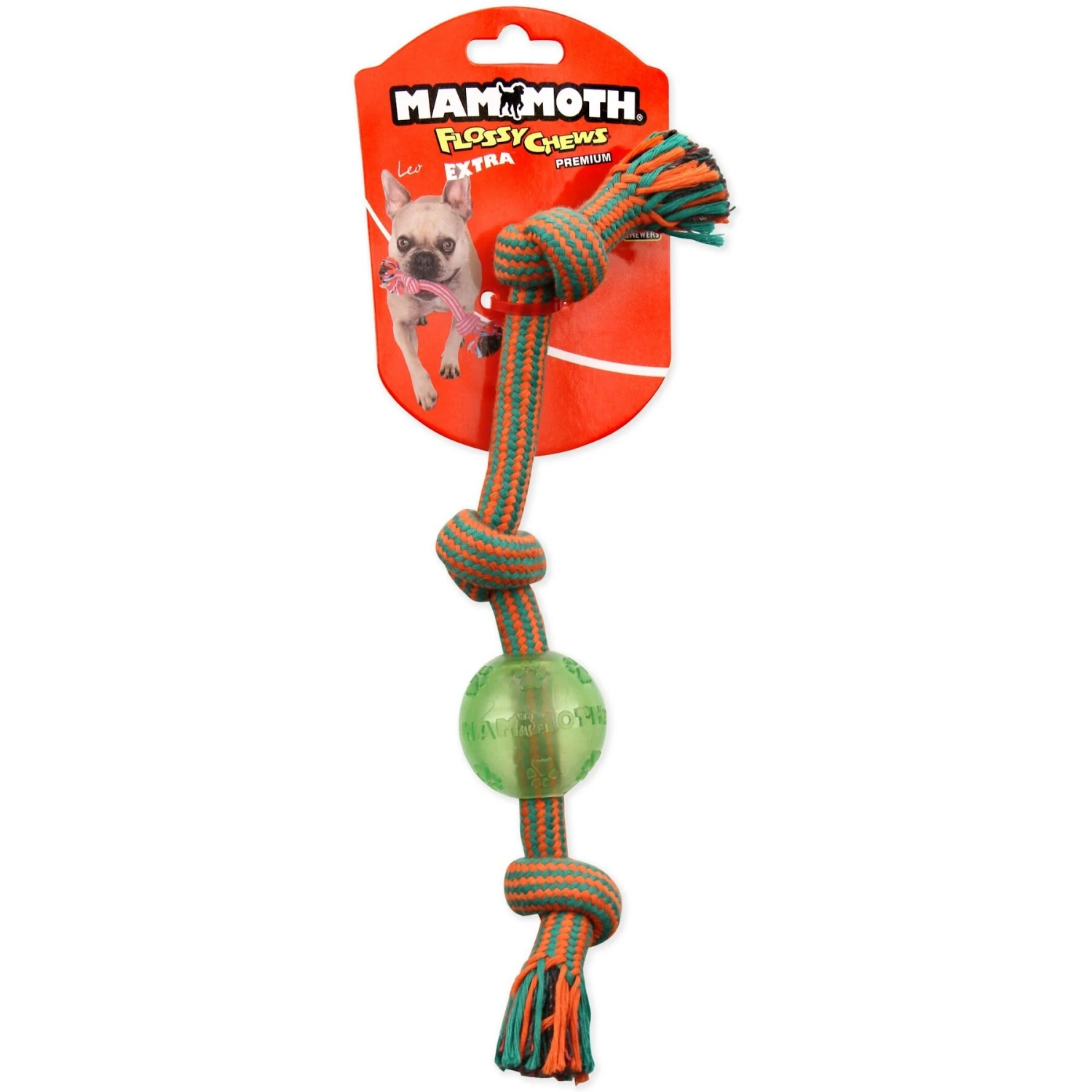 Mammoth Braided Tug With TPR Ball For Dogs, Color Varies 4 Mammoth Braided Tug With TPR Ball For Dogs, Color Varies - Image 2