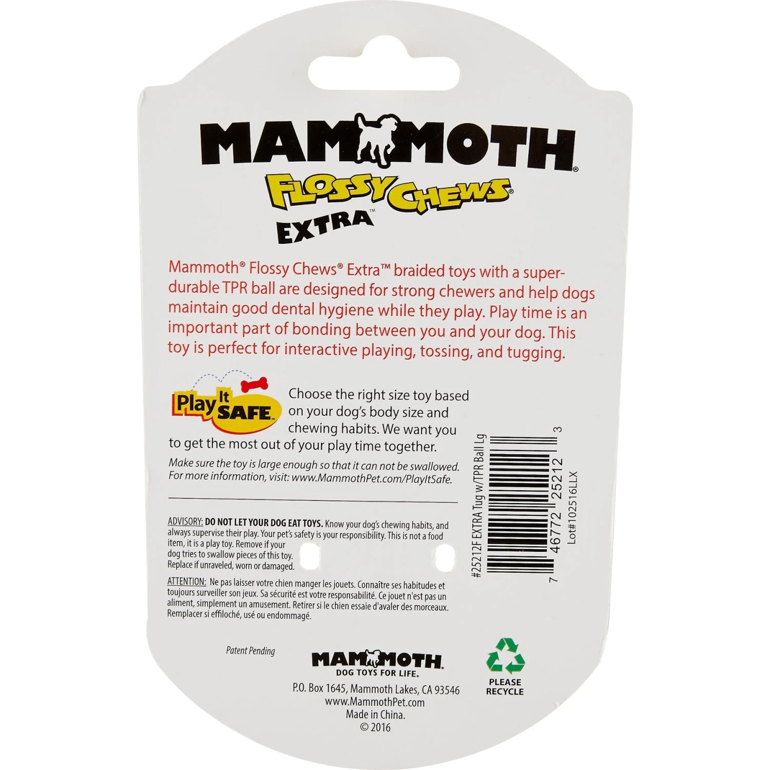 Mammoth Braided Tug With TPR Ball For Dogs, Color Varies 7 Mammoth Braided Tug With TPR Ball For Dogs, Color Varies - Image 5