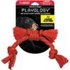 Playology Puppy Sensory Rope Beef Dog Toy, Red, Small