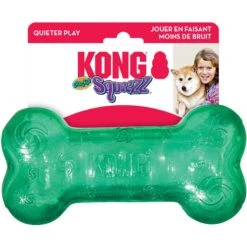 KONG Squeezz Crackle Bone For Dogs, Color Varies -Pet Dog Toys 84467 PT4. AC SS1800 V1603163184