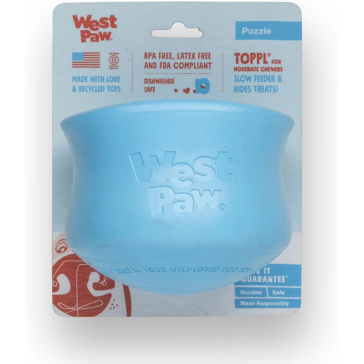 West Paw Toppl Dog Toy, X-Large, 4.75-in 5 West Paw Toppl Dog Toy, X-Large, 4.75-in - Image 3