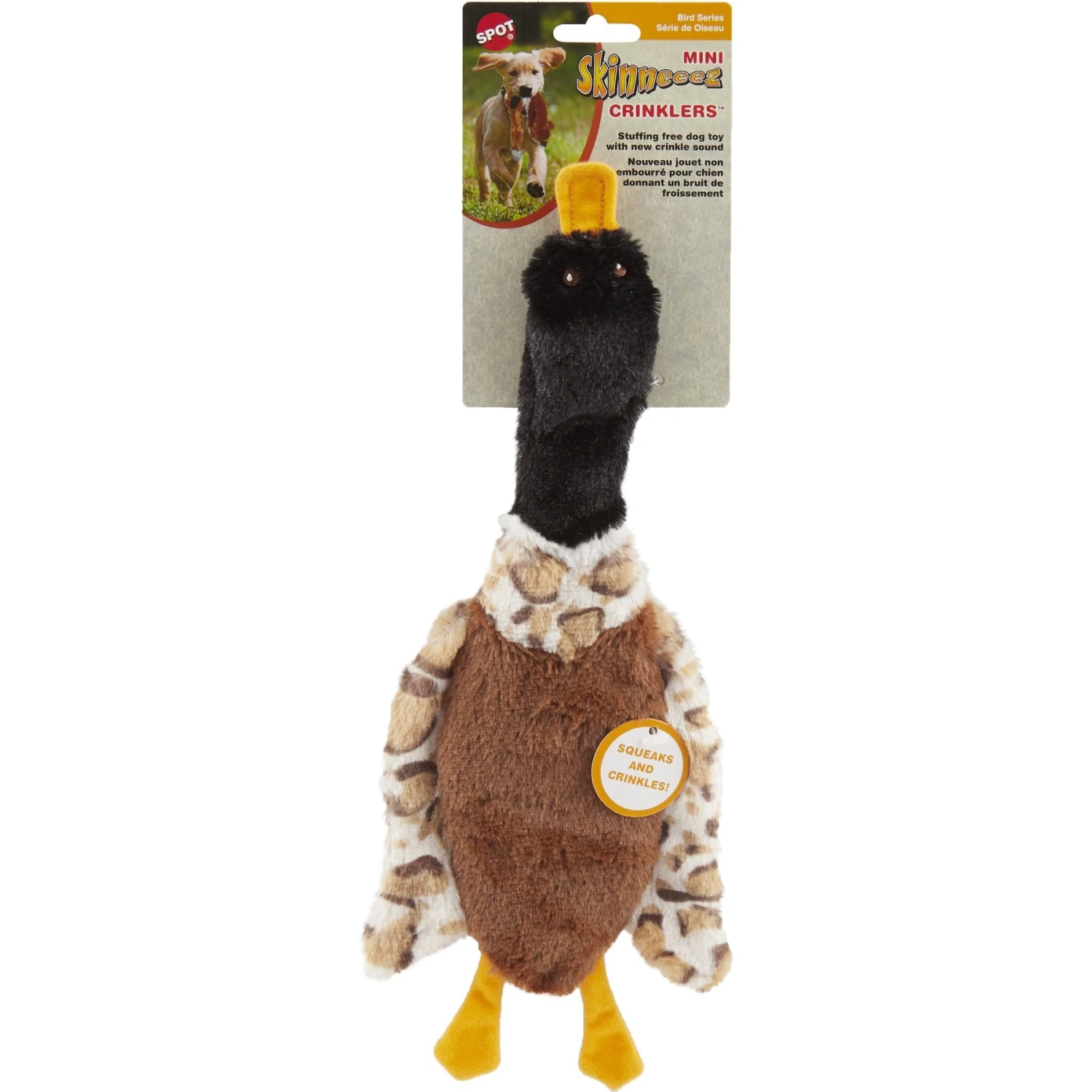 Ethical Pet Skinneeez Crinklers Bird Stuffing-Free Squeaky Plush Dog Toy, Color Varies 6 Ethical Pet Skinneeez Crinklers Bird Stuffing-Free Squeaky Plush Dog Toy, Color Varies - Image 4
