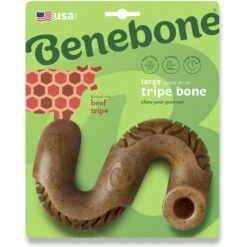 Benebone Tripe Bone Tough Dog Chew Toy, Brown -Pet Dog Toys 851070 PT2. AC SS1800 V1684434624