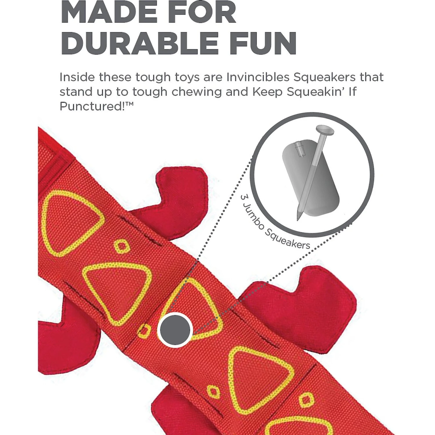 Outward Hound Fire Biterz Lizard Squeaky Dog Toy 6 Outward Hound Fire Biterz Lizard Squeaky Dog Toy - Image 4