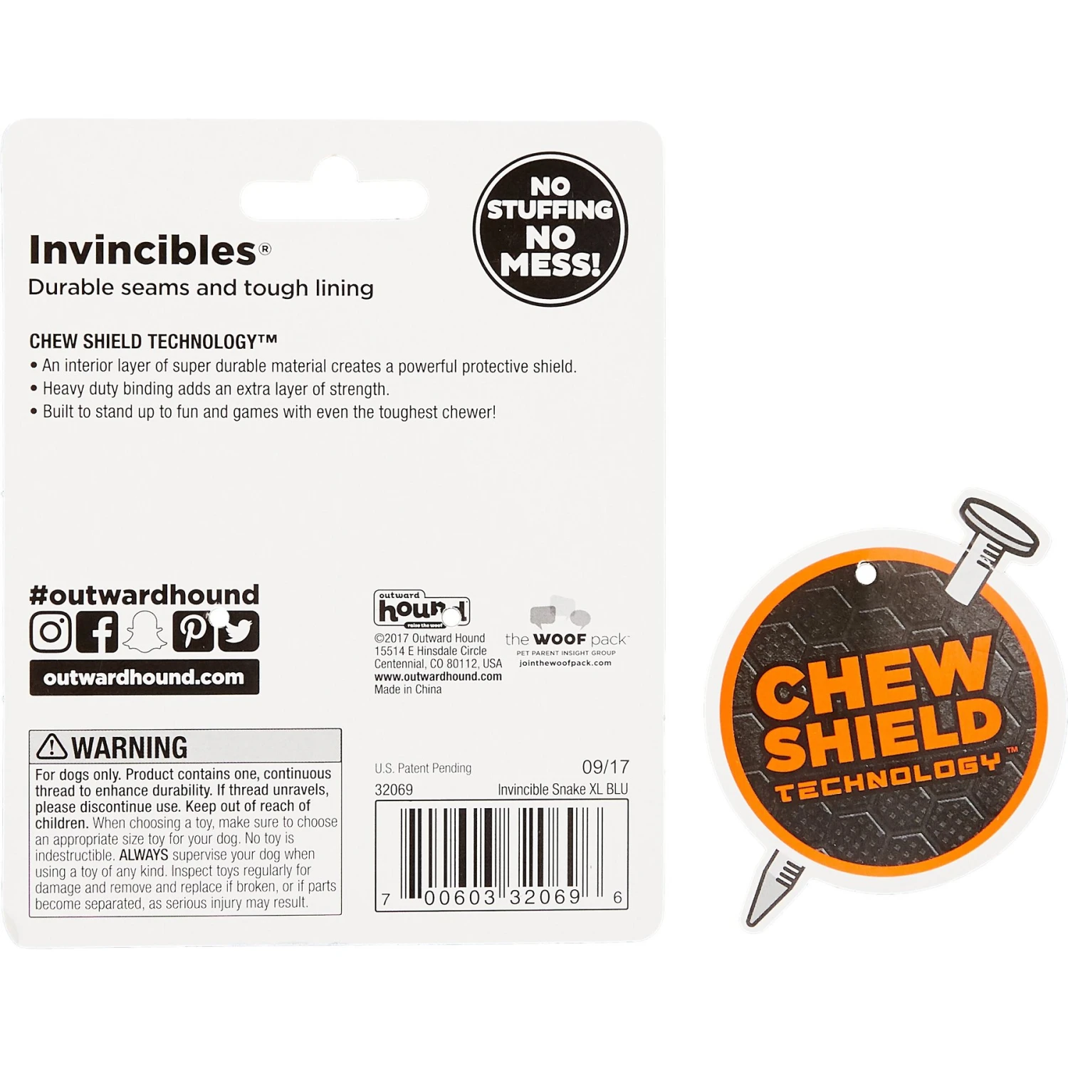 Outward Hound Invincibles Snakes Squeaky Stuffing-Free Plush Dog Toy 9 Outward Hound Invincibles Snakes Squeaky Stuffing-Free Plush Dog Toy - Image 7