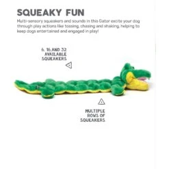 Outward Hound Squeaker Matz Gator Plush Dog Toy -Pet Dog Toys 85919 PT7. AC SS1800 V1589922133