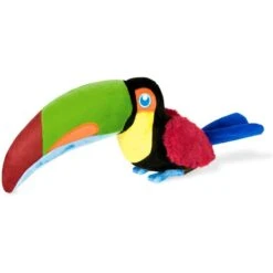 P.L.A.Y. Pet Lifestyle And You Fetching Flock Collection Tito The Toucan Plush Squeaky Dog Toy