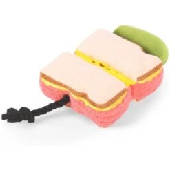P.L.A.Y. Pet Lifestyle And You P.L.A.Y. X Earth Rated Smoke Meat Sandwich Plush Squeaky Dog Toy