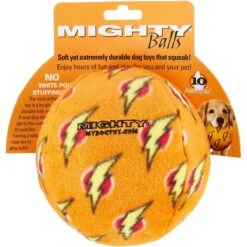 Mighty Squeaky Stuffing-Free Plush Ball Dog Toy 11 Mighty Squeaky Stuffing-Free Plush Ball Dog Toy -Pet Dog Toys 90111 PT4. AC SS1800 V1589560617