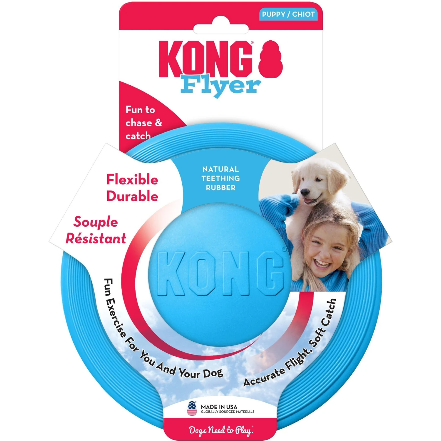 KONG Puppy Flyer Dog Toy, Color Varies 6 KONG Puppy Flyer Dog Toy, Color Varies - Image 4