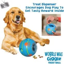 Wobble Wag Giggle Treat Dispensing Squeaky Ball Dog Toy, Blue 13 Wobble Wag Giggle Treat Dispensing Squeaky Ball Dog Toy, Blue -Pet Dog Toys 939670 PT3. AC SS1800 V1692635420